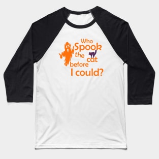 Spook Cat Halloween Baseball T-Shirt